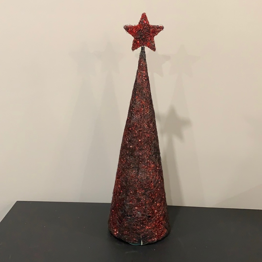 Red new light up Christmas tree with star